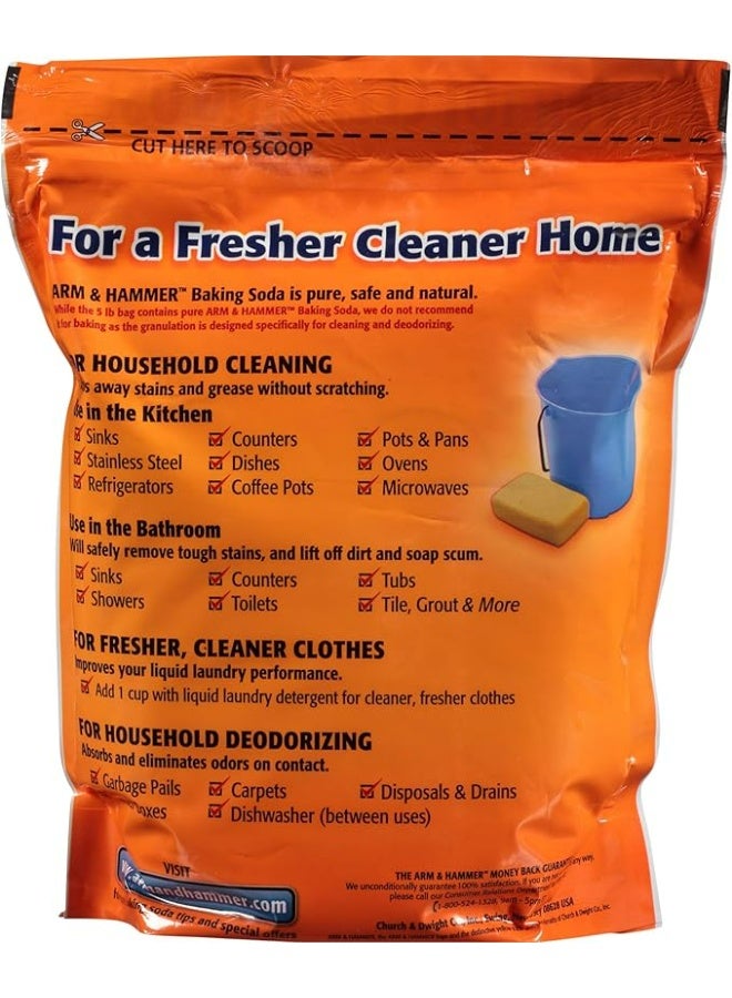 Arm & Hammer Pure Baking Soda 2.26kg (5 lb) – Multi-Purpose Cleaner, Deodorizer & Food-Grade Sodium Bicarbonate - Image 2